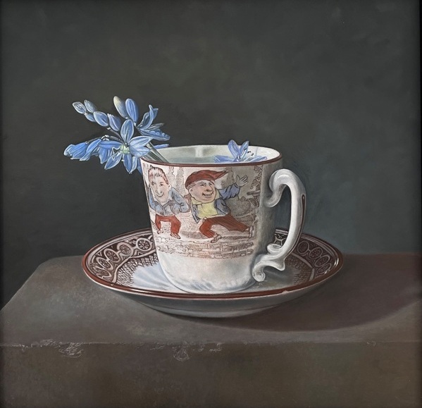Spring in My Step, 2023 – Still life oil painting on panel, 34 x 42 cm – Ginny Page